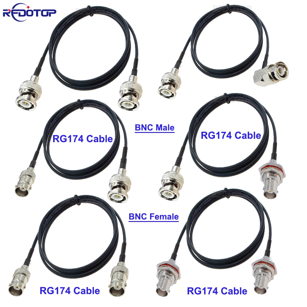 1Pcs BNC Male to BNC Male/Female Connector RG174 RF Coaxial Cable 50 Ohm for Video Camera SDI Camcorder HD-SDI/3G-SDI/4K/8K