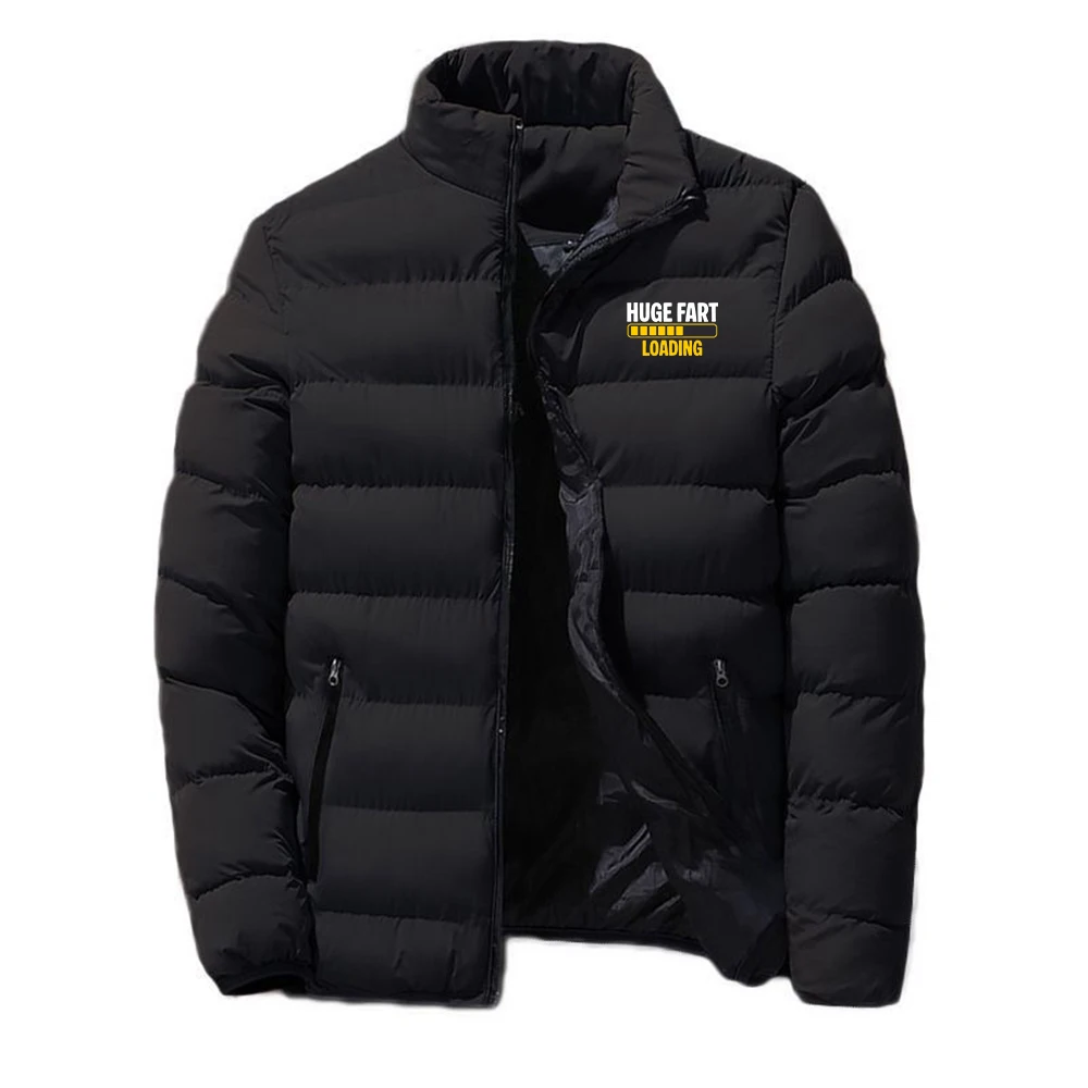 Hot-Selling Down Cotton Jacket Huge Fart Loading Logo Print 2026 Men's Winter Trendy Cold-Resistant Thermal Thicken Coat