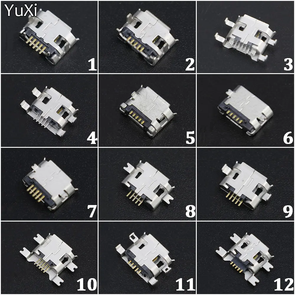 

12 Models 5 Pin SMT Socket Connector Micro USB Type B Female Placement 12 Models SMD DIP Socket Connector