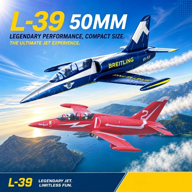 L39 Remote Controlled Jet Fighter Fixed Wing Model Aircraft 2.4g Six Channel Controller 50mm Ducted Fan High Quality Toy