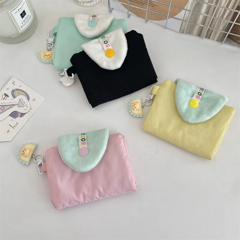 

1 Piece Cute Ins Simplicity Card Holder for Girl Solid Color Sweet Solid Color Coin Bag Portable Outdoor Photocard Organizer