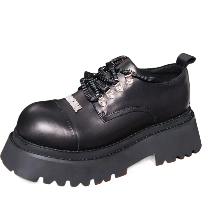 England Original Design Derby Shoes for Men's Dress Shoes Genuine Leather Height Increasing Shoe Wedding Banquet Cowhide Shoes