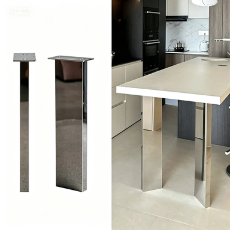 Stainless Steel Kitchen Island Leg Minimalist Modern Metal Desk Support Polished Dining Table Frame Counter Furniture Accessory