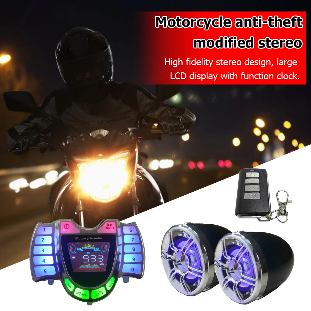 HY-008 Motorcycle Bluetooth Speaker Audio System Handsfree TF Radio USB Charger
