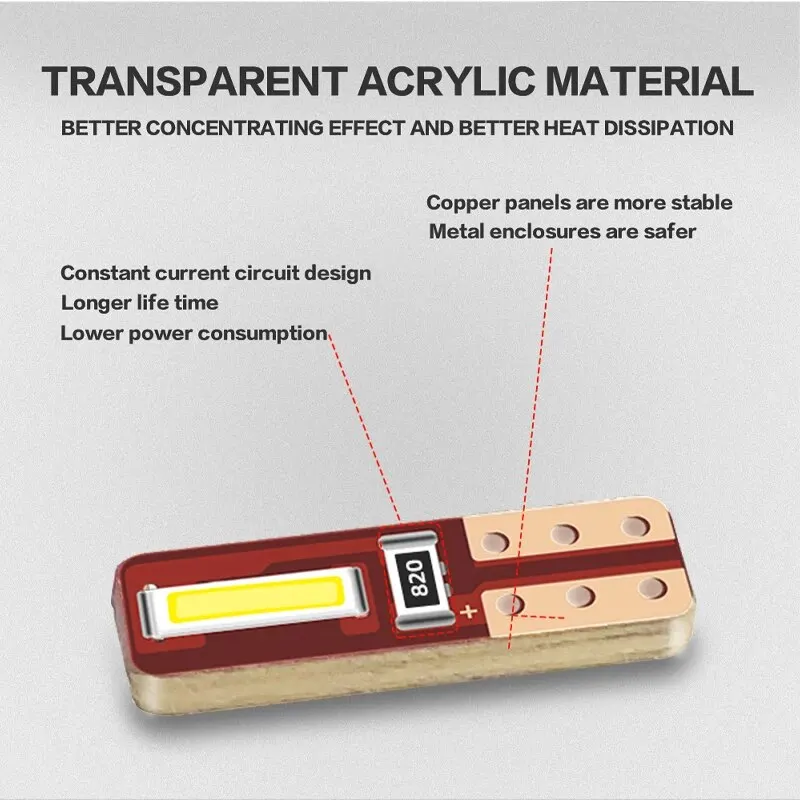 10Pcs T5 2SMD Led Bulb W3W W1.2W Led Canbus For Air Conditioner Button Light Instrument LED Dashboard Warning Indicator