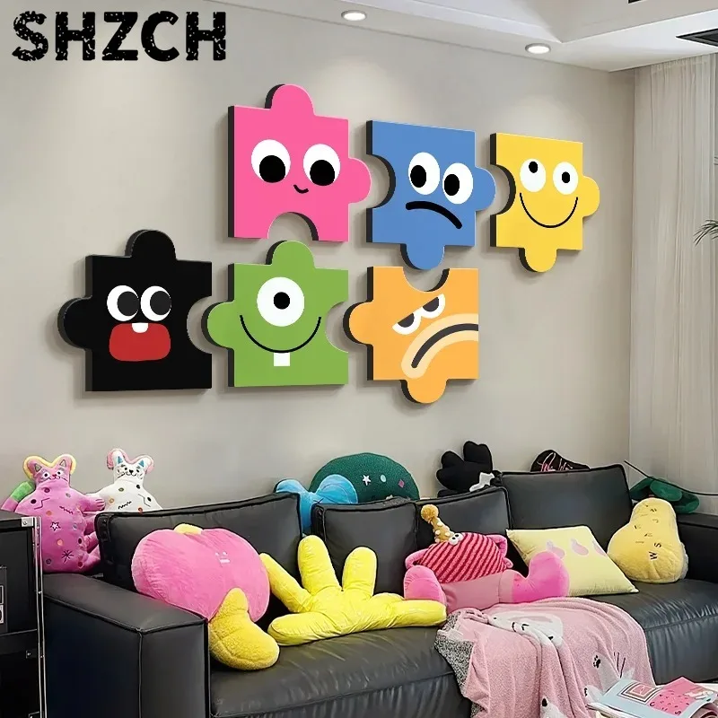 Dopamine Living Room Wall Art Cartoon Niche Poster Bedroom Hanging Painting Sofa Background Home Decor