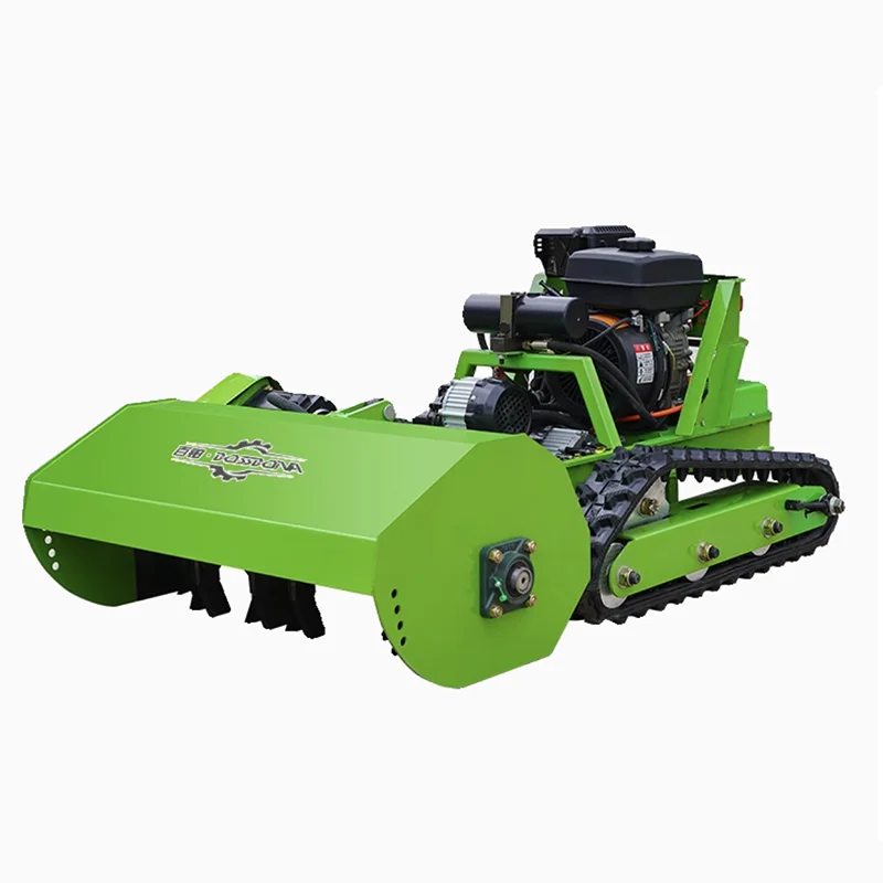 Hydraulic lift 80cm cutting width Electric remote control lawn mower, tracked extended range intelligent Lawn mowing machine