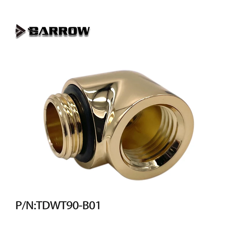 

BARROW Черный, золотой, белый, серебристый, резьба G1/4 дюйма, 90-градусный фитинг, адаптеры для водяного охлаждения, фитинг для водяного охлаждения TDWT90-B01