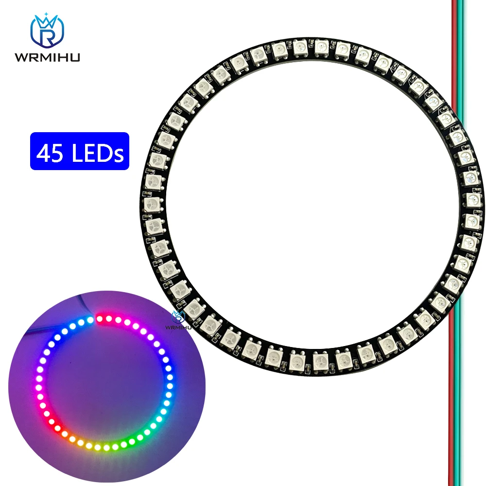 Imagem -03 - Rgb Faça Você Mesmo Rgbw Rgbww a 241led Rodada Módulo Sk6812 Smd5050 Motorista Integrado Pcb Preto Branco Cor Cheia Levou Anel Dc5v Ws2812b