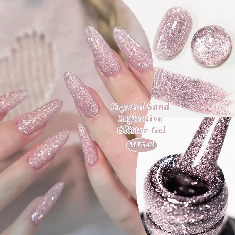7ml Crystal Sand Reflective Glitter Gel Nail Polish Sparkling Diamond Soak Off UV LED Gel Varnish Nail Art Salon Manicure DIY