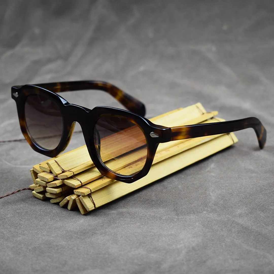Fashion Vintage Metal Rivets Handmade Acetate Women Sunglasses High-end Classics Men Outdoor Sunshade UV400 Driving Sunglasses