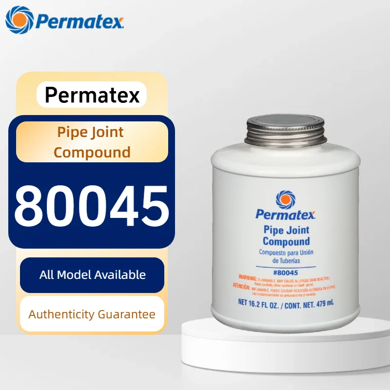 Permatex 80045 Pipe Joint Compound Heat Resistant Thread Sealant for Water Oil Fuel Lines Non-Hardening 479mL