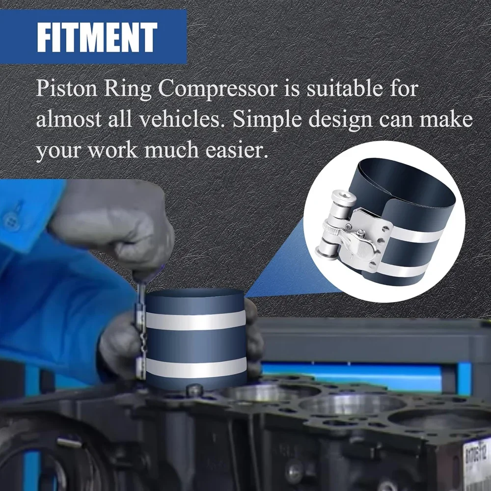 Piston Ring Installer Piston Ring Compressor Piston Ring Pliers Adjustable Safety Screw Car Engine Vehicle Maintenance Clamp