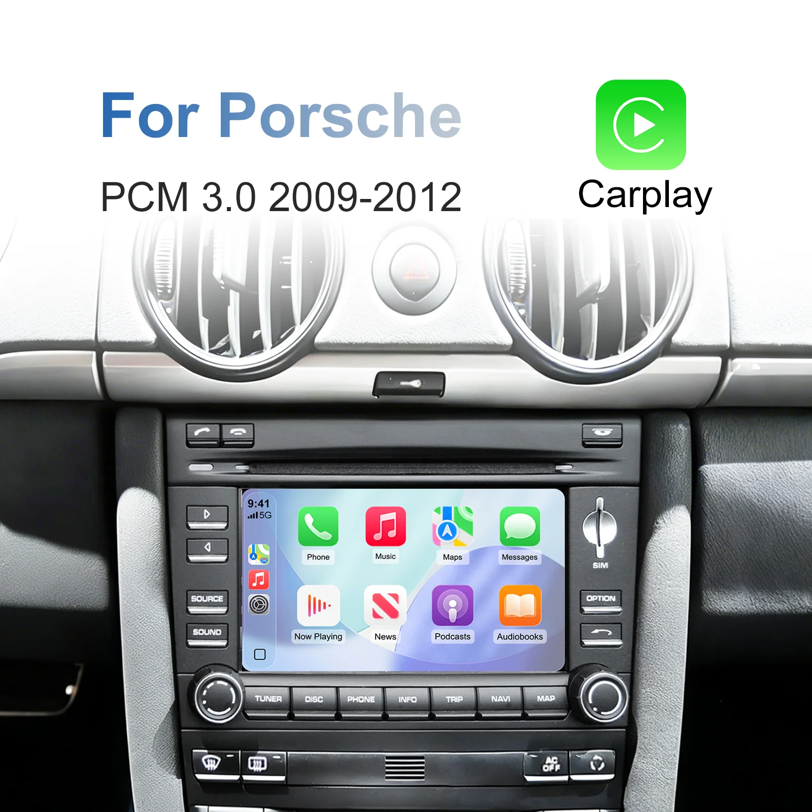 Ezonetronics Wireless CarPlay Android Auto Retrofit Kit Decoder Box for Porsche PCM 3.0 911 Cayenne Cayman Boxster Panamera