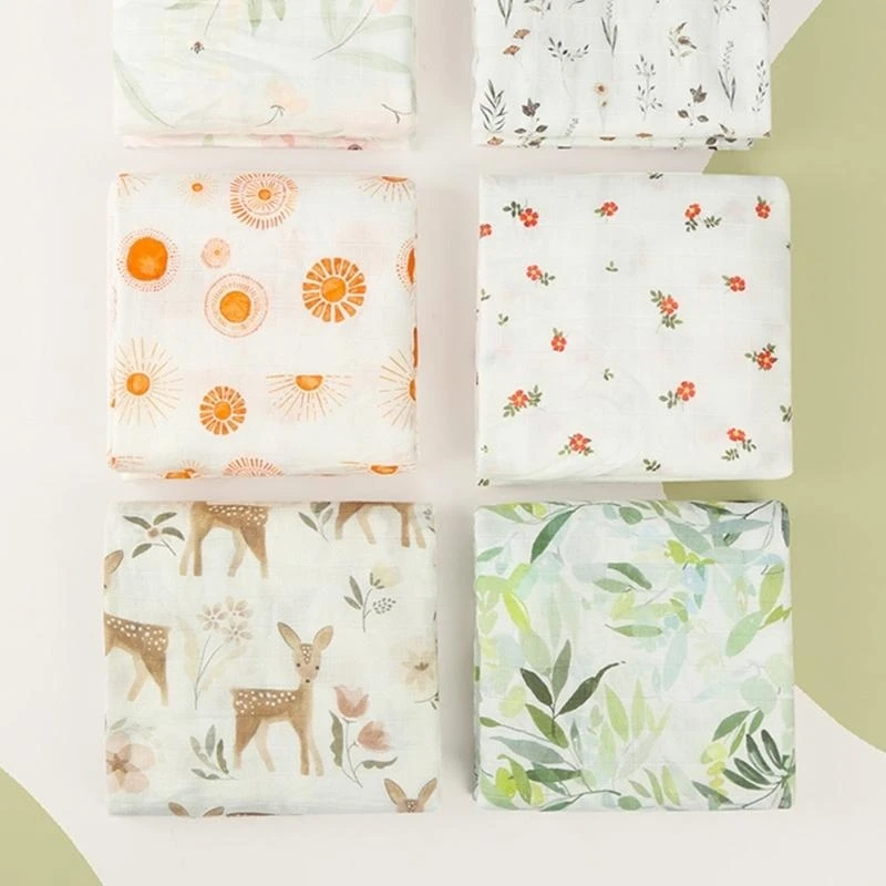 

J15U Single Layer Swaddles Blanket Cartoon Print Baby Blanket for a Peaceful Sleep