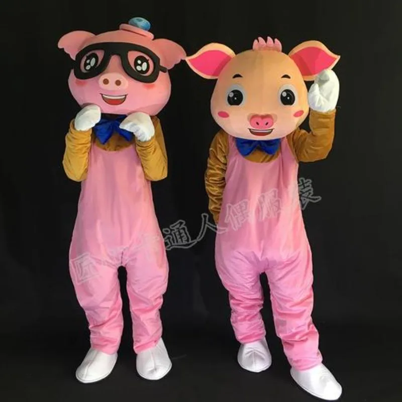 Christmas Pink Pig Mascot Costume Animal Hot Sale Cute Adult Cartoon Mascot Costumes Suit Fancy Dress For Halloween Prty Carniv