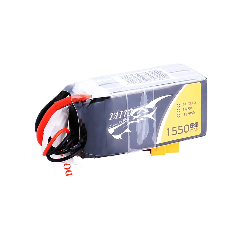 Imagem -06 - Tattu Lipo Bateria para Helicóptero rc Quadcopter Fpv Corrida Drone Peças com Xt60 Plug 14.8v 4s 1550mah 75c Pcs