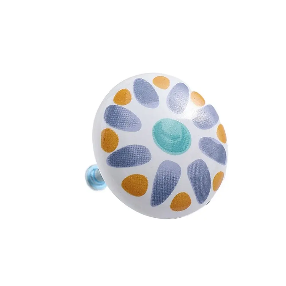 Wardrobe Pulls Ceramic Door Handles with Screw Cupboard Animal Furniture Handles Round Flowers Cabinets Drawers Knobs Bedroom