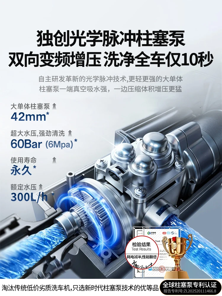 2025 New Electric Cordless Car Washer with High-Pressure Water Gun Home Use Rechargeable Cleaning Device with Boosting Function