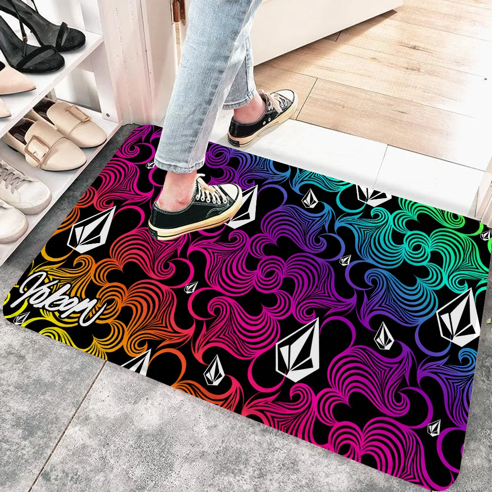 V-Volcom LOGO Floor Carpet Nordic Style Home Doormat Bathroom-Toilet Mats Bedroom Hotel Decor Mat