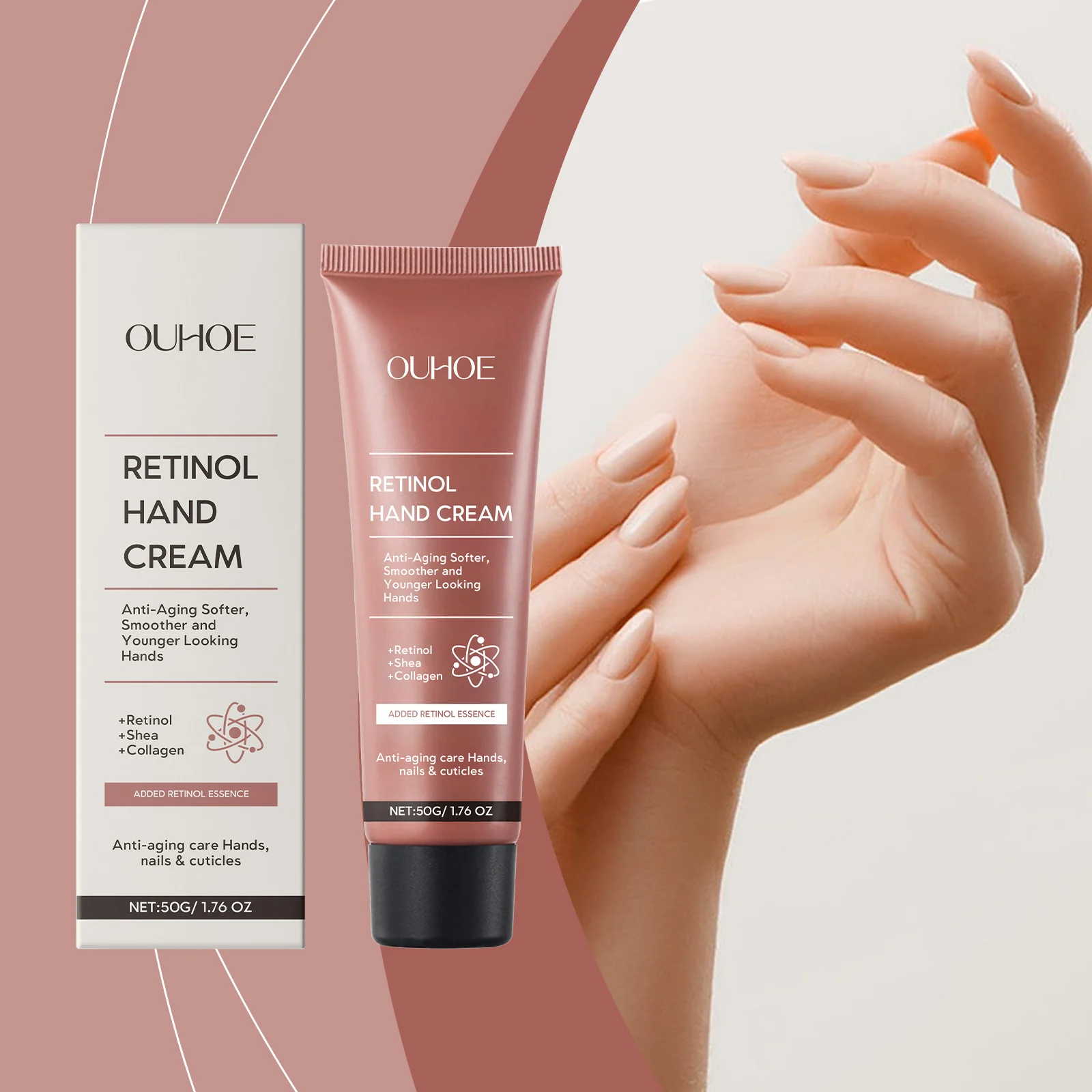 Retinol Hand Cream - Anti-Aging Hand Treatment with Retinol, Shea Butter & Collagen, 50g/1.7oz