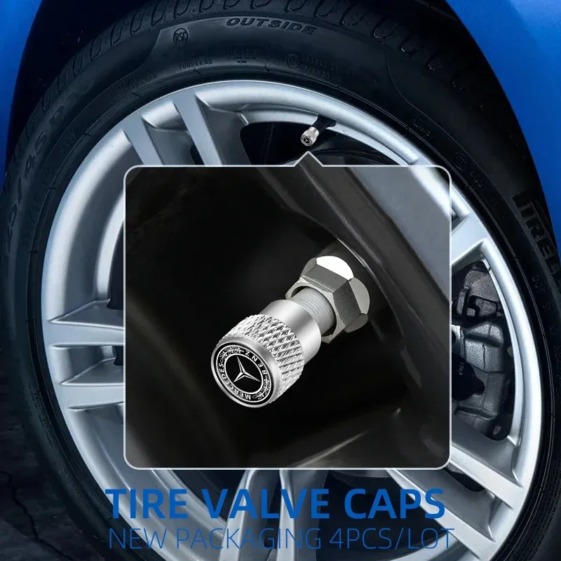 4 قطعة سيارة الإطارات صمام ينبع غطاء التخريش نمط الإطارات غطاء صمام لمرسيدس بنز W211 W204 W210 W203 CLA GLA