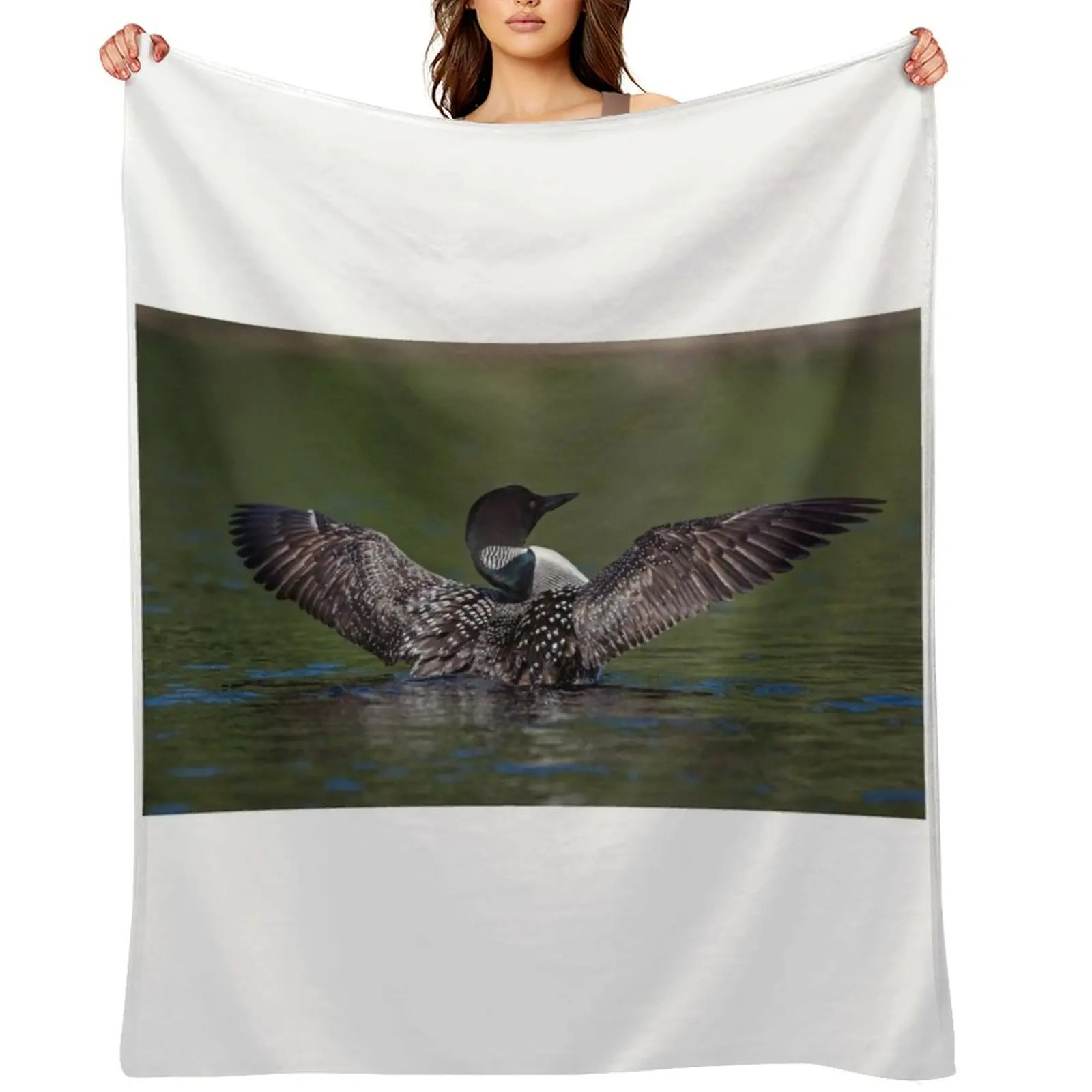 

Loon spreading it's wings Throw Blanket Soft Beds Luxury Brand Bed linens Summer Beddings Blankets