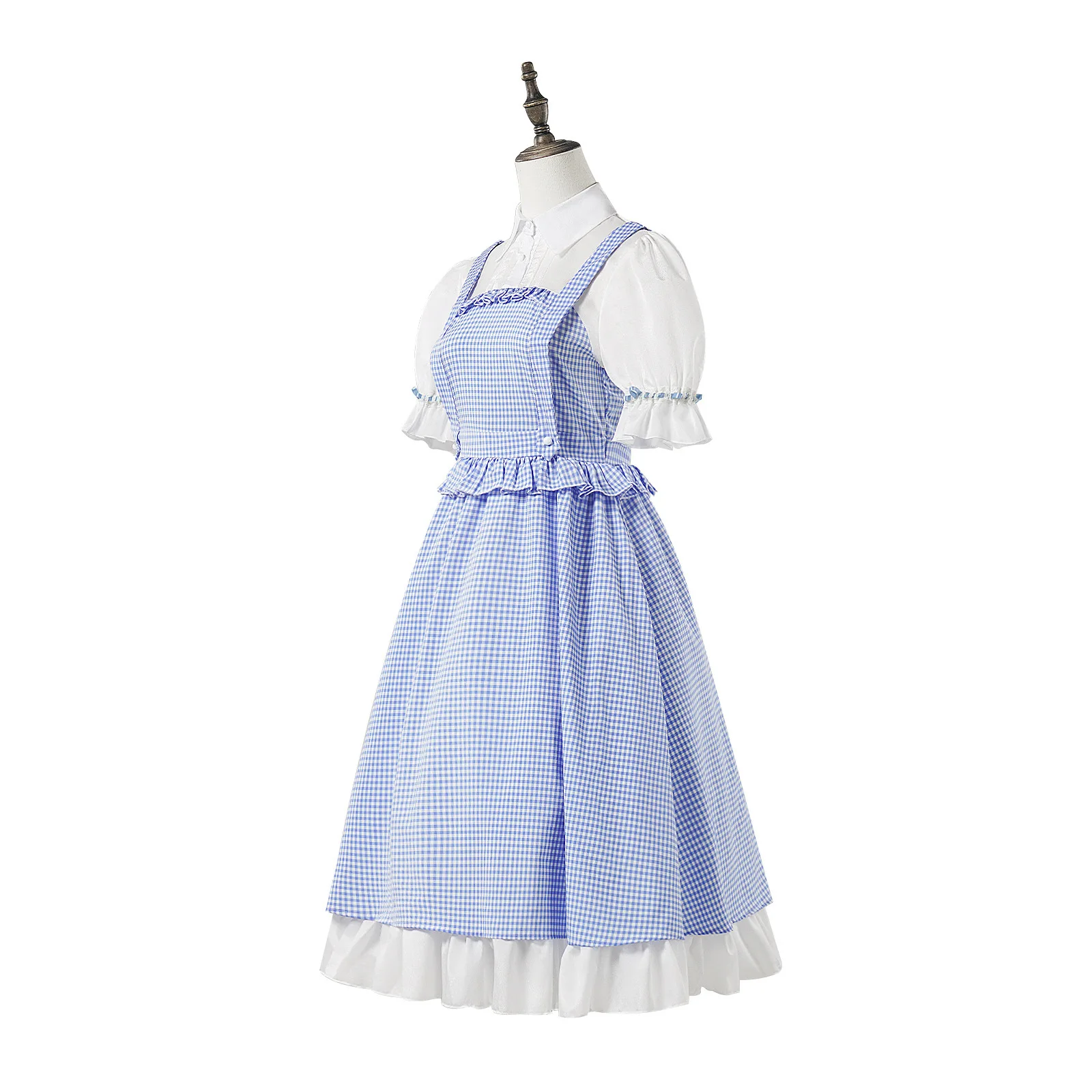 

Fifth Person Grid Cosplay Costume Women's Peach Blossom Silk Cosplay Suit Lolita Performance Star Dress Outfit China Mainland Or