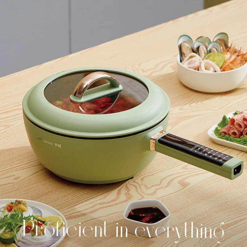 4L متعددة الوظائف مقلاة كهربائية الذكية غير عصا وعاء طباخ كهربائي مقلاة كهربائية سعة كبيرة إناء/ قدر 1400 واط