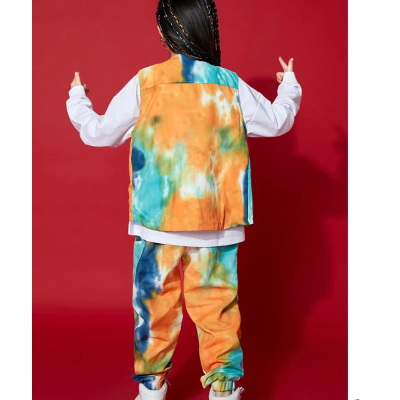 Hip Hop Children's Street Dance Set, Boys and Girls' Jazz Dance, New Year's Stage Performance Costume, Top+vest+pants Three Sets