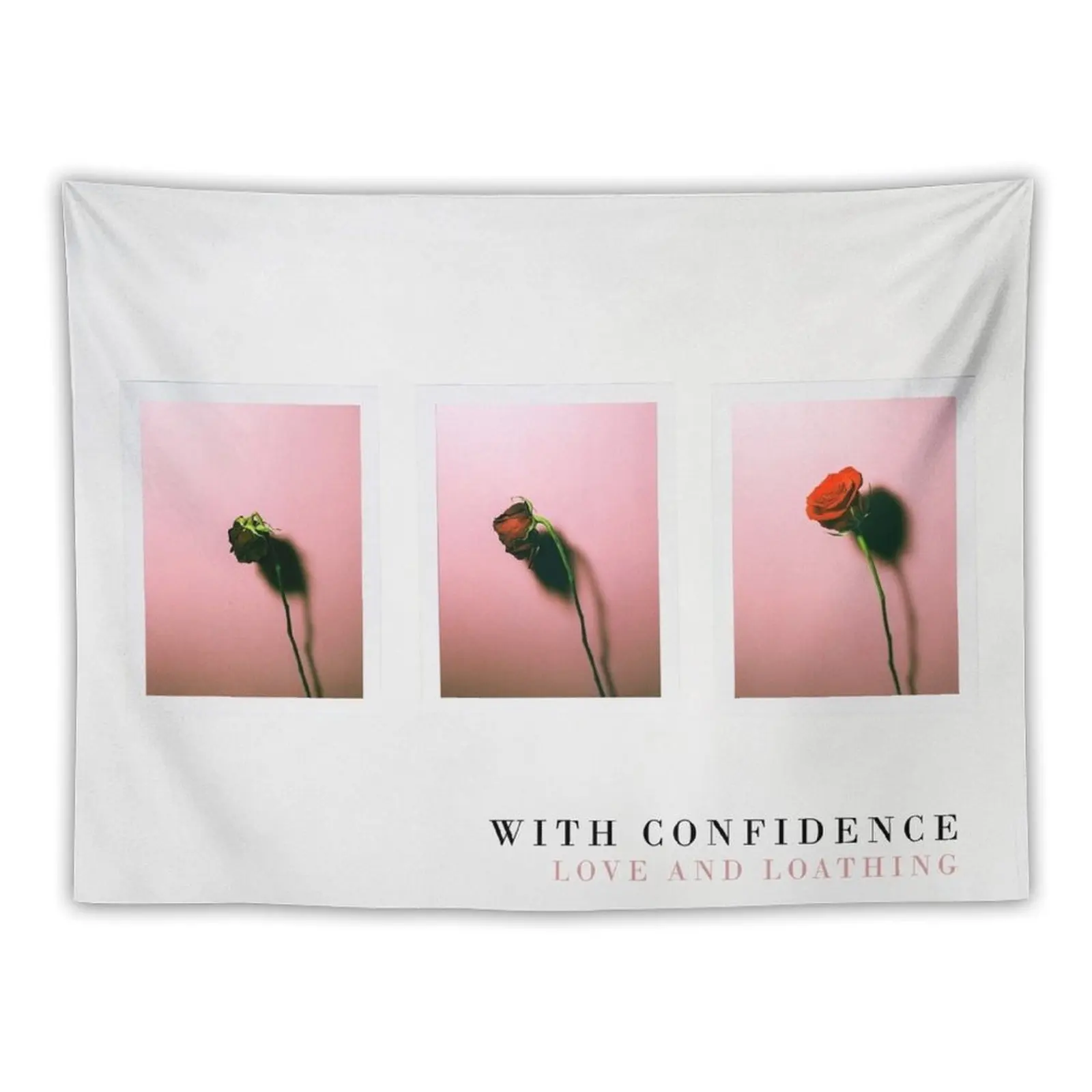 

With Confidence Love and Loathing (Wall Flag size) Tapestry Japanese Room Decor Cute Decor Tapestry