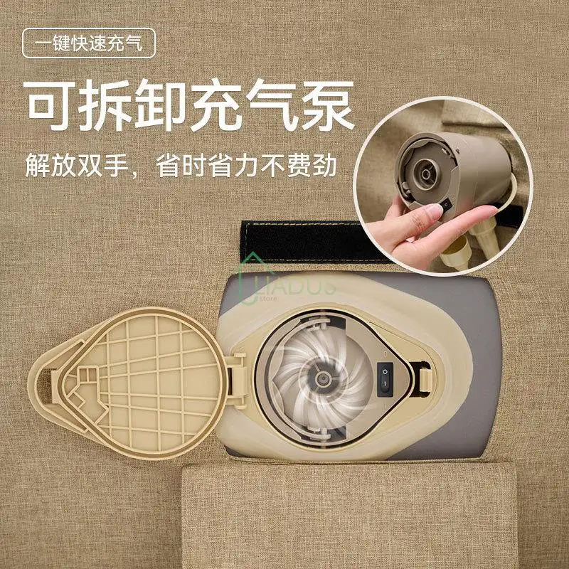 التلقائي نفخ المحمولة سميكة قابلة للشحن التخييم في الهواء الطلق الشاطئ الهواء أريكة تتحول لسرير حصيرة التخييم وسادة كراسي حصيرة قابلة للنفخ