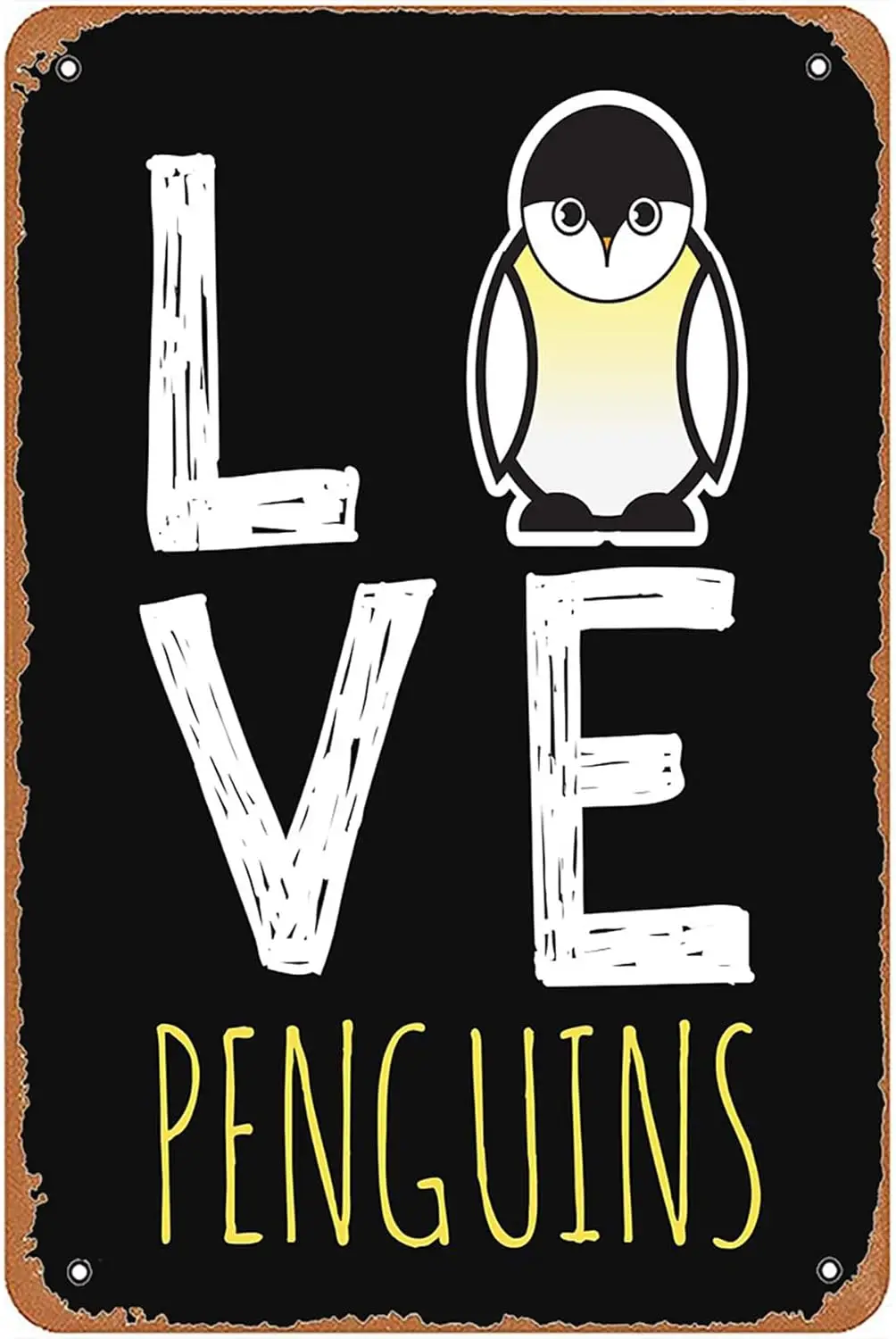 Love Penguins Metal Signs Vintage Man Cave Wall Art Farm Kitchen Bar Barn Gift 8x12inch