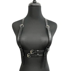 Women Sexy Leather Lingerie Bdsm Body Harness Bondage Cage Waist Belt Straps Suspenders Rave Gothic Clothes Suspenders for Women