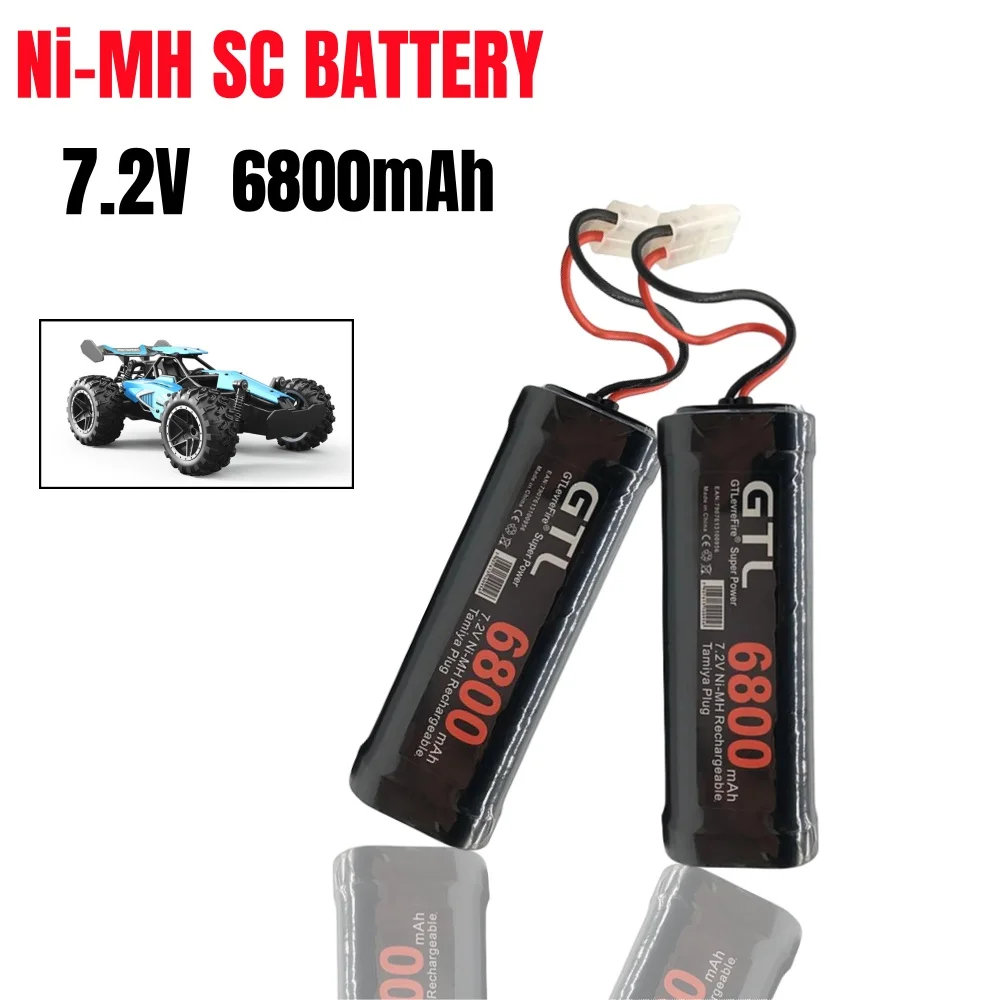 7.2V 6800Mah Nimh Replacement Rc Battery With Tamiya Discharge connector, Suitable for Rc Toy Racing Boats And Aircraft