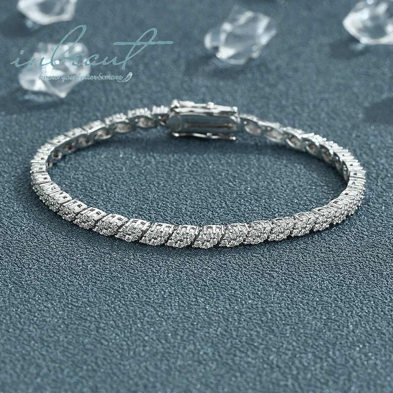 

Silver 925 Original Total 5 Carat Brilliant Cut Diamond Test Past D Color VVS1 Moissanite Bracelet for Girls Gift Fine Jewelry