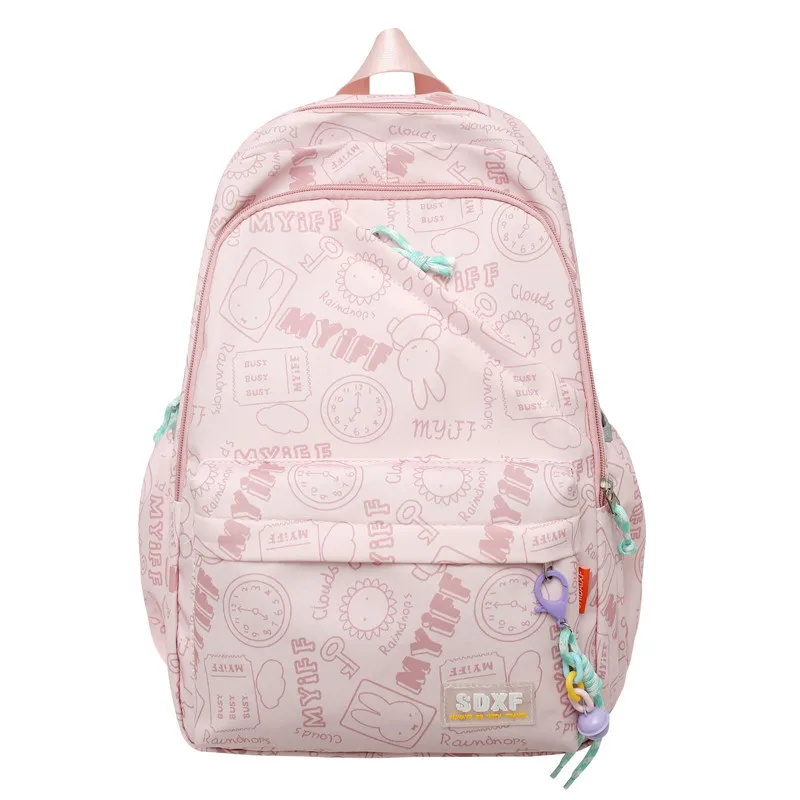 Leuke graffiti basisschool student schooltas lichtgewicht waterdicht meisje ga uit om rugzak 14-inch laptoptas te spelen