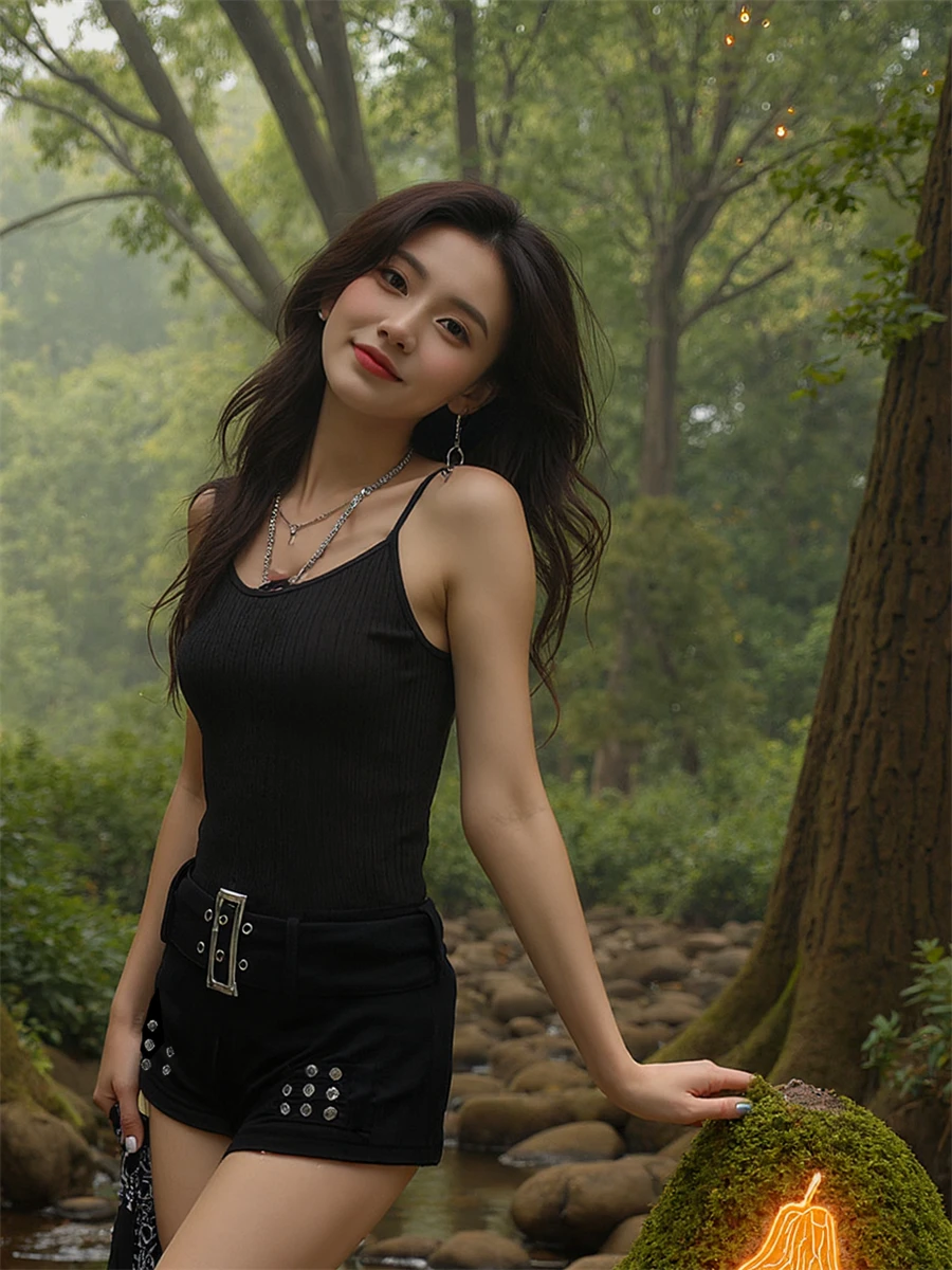 Pantaloncini da donna con rivetti e spacco, abbigliamento da spiaggia all'uncinetto pulito, coppie, hipster, porcellana, utensili continentali, frange progettate