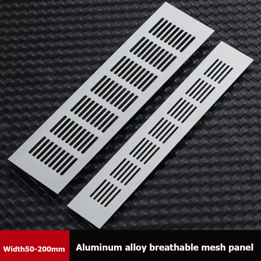 Width 50-200mm Of Aluminum Alloy Cabinet Heat Dissipation Grille Holes Rectangular Heat Dissipation Breathable Board White