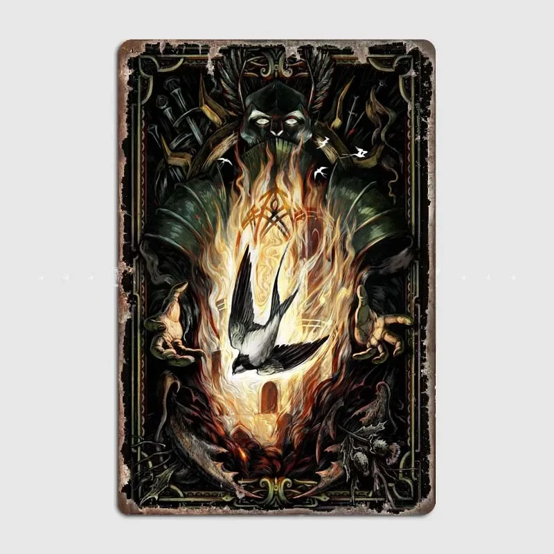 The Swallow Decorative Plaque with Gwent Characters Artwork, Classic Wall Decor for Gamers