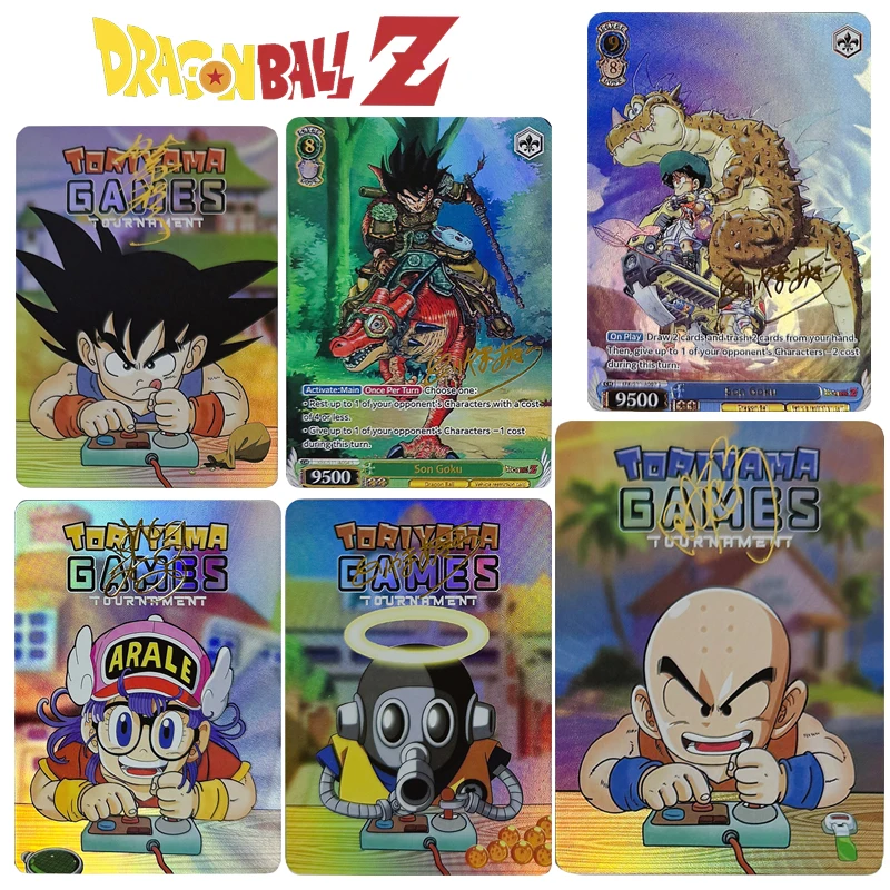 Dragon Ball DIY Fold glitter bronzing signature collection card Son Goku Bulma Oolong Yamu tea Turtle Immortals xiao lin