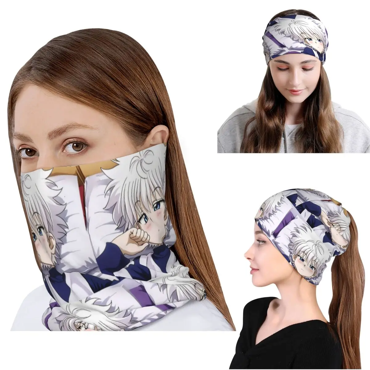 

Anime Hunter X Hunter Bandana Neck Gaiter Wrap Scarf Warm Balaclava Beanies Hat for Men Women Adult Breathable