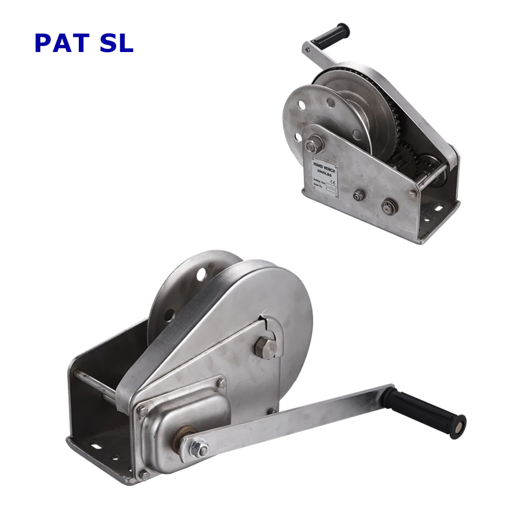 High quality PAT SL 2600LBS stainless steel 304 hand winch with marine brake trailer winch for marine vessels