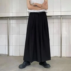 Falda gótica informal Y2k Unisex, ropa de calle suelta con personalidad diaria oscura, falda samurái versátil, Unisex, se puede cinturón