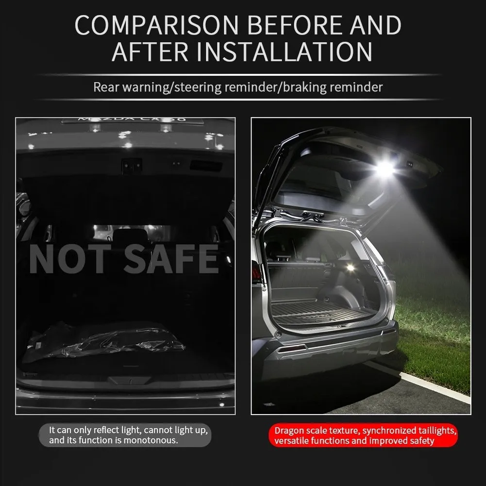 Car Rear LED Tailgate Light Modification Kit Specifically For Toyota RAV4 2026 (The Light Replaces The Trunk Lock Plate)