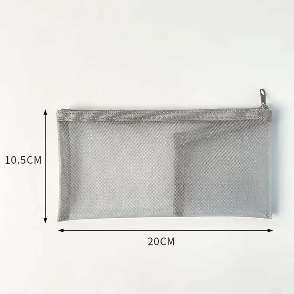 Сетчатый пенал Сетчатый пенал на молнии Сетчатые сумки Набор кистей для макияжа Организация канцелярских принадлежностей в домашнем офисе Путешествия Твердый