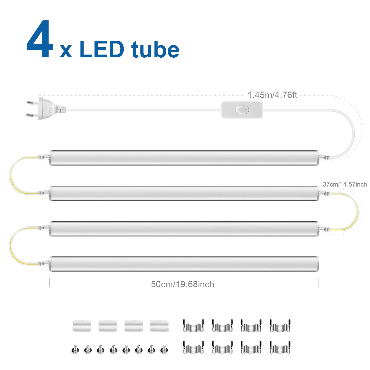 50CM 15W 220V DIY Wandlampen LED T5 Buis Met Schroeven Wandmontage LED Verlichting voor Slaapkamer Woondecoratie + EU Plug Netsnoer Q
