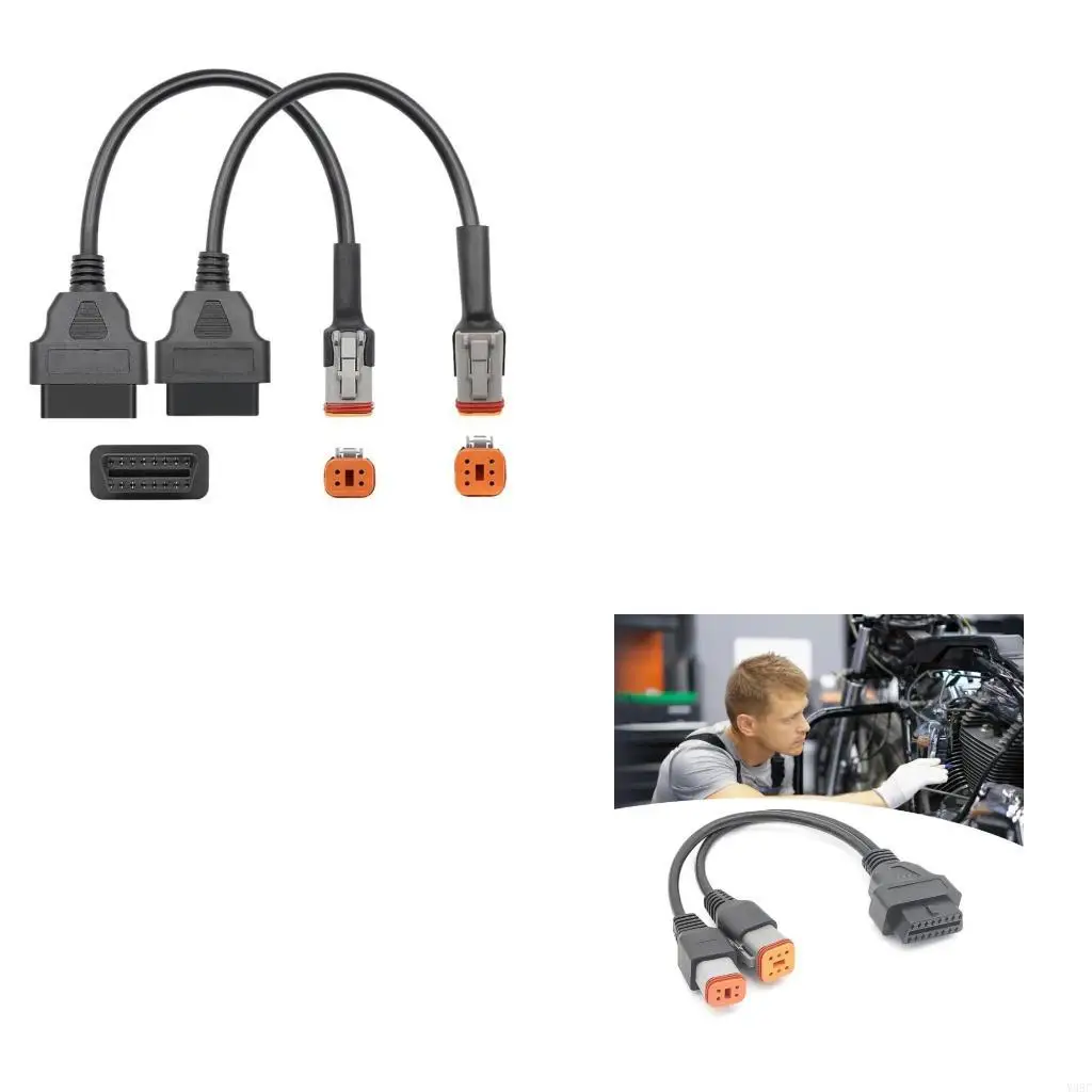 

Кабель адаптера мотоциклов мотоцикла, совместимость с OBD, подходящая для 6+4 -контактных соединений. Эффективный мониторинг