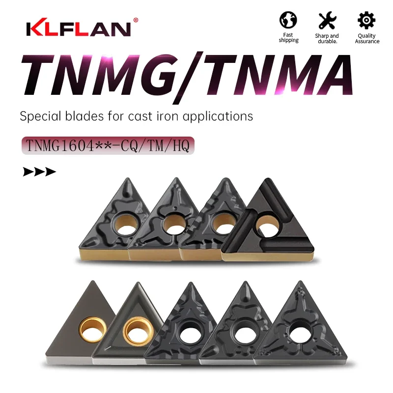 

TNMG Special Triangular CNC External Turning Inserts For Cast Iron High Hardness Machining Gray Cast Iron Ductile Iron Alloy