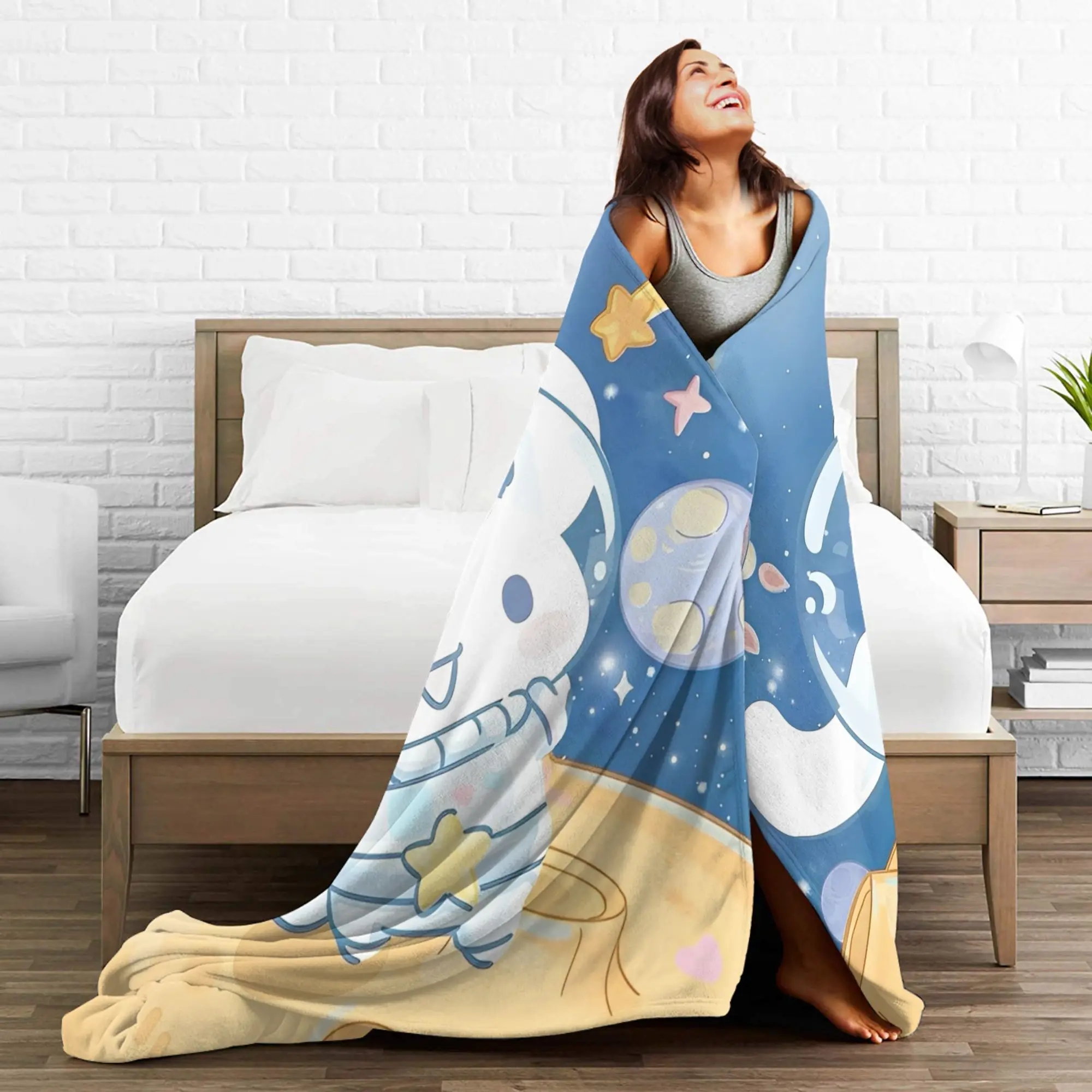 سينامورول Kawaii الكرتون بطانية مريحة لينة رمي البطانيات للسرير 50x60 بوصة متعددة الحجم الفراش يلقي #6